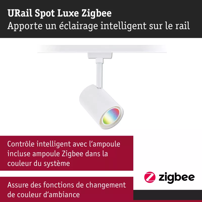 ,URail Schienenstrahler Smart Home Zigbee 3.0 Luxus GU10 350lm 4,8W RGBW+ dimmbar 230V Signal weiß,