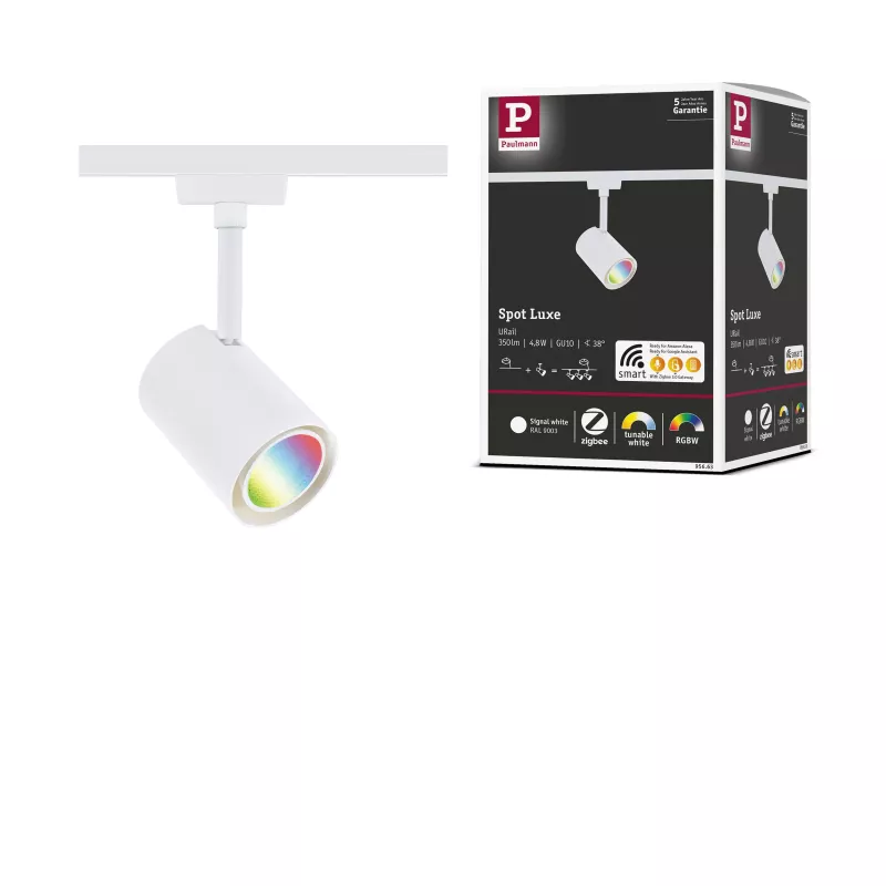 ,URail Schienenstrahler Smart Home Zigbee 3.0 Luxus GU10 350lm 4,8W RGBW+ dimmbar 230V Signal weiß,