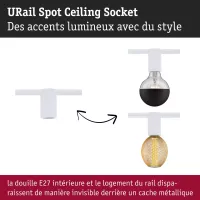 Foco para carril URail, casquillo E27, máx. 20 W, regulable, 230 V, luz blanca. - système d'accrochage et décoration - détail 7