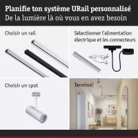 URail Schienenstrahler Theron Einzelstrahler 1100 lm 11 W 4000 K dimmbar 230 V - système d'accrochage et décoration - détail 7