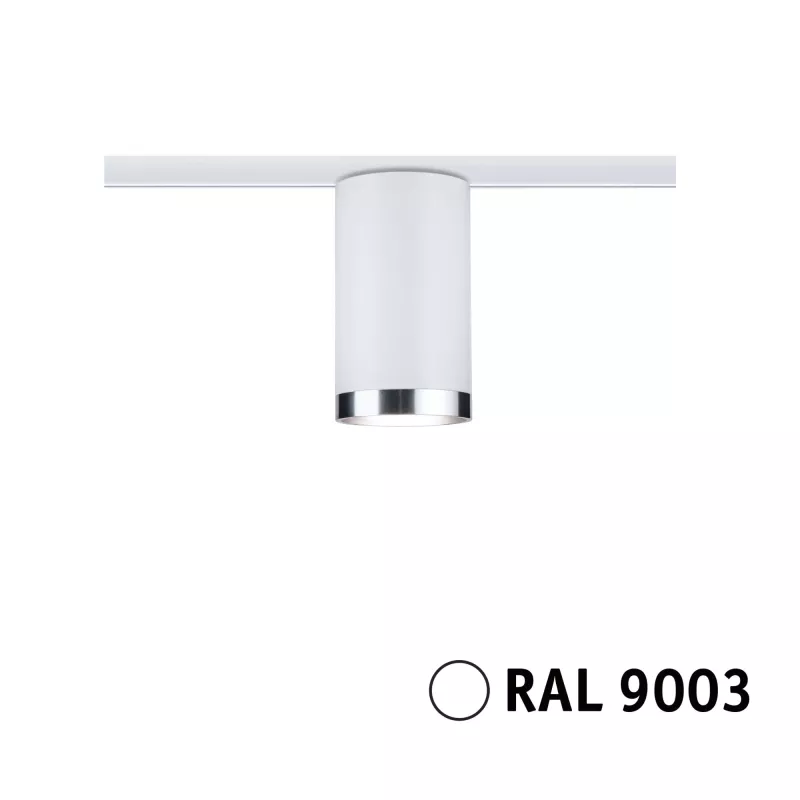 URail Track Spot Tube, Individual GU10, max. 10W, Dimmable, 230V, Signal White