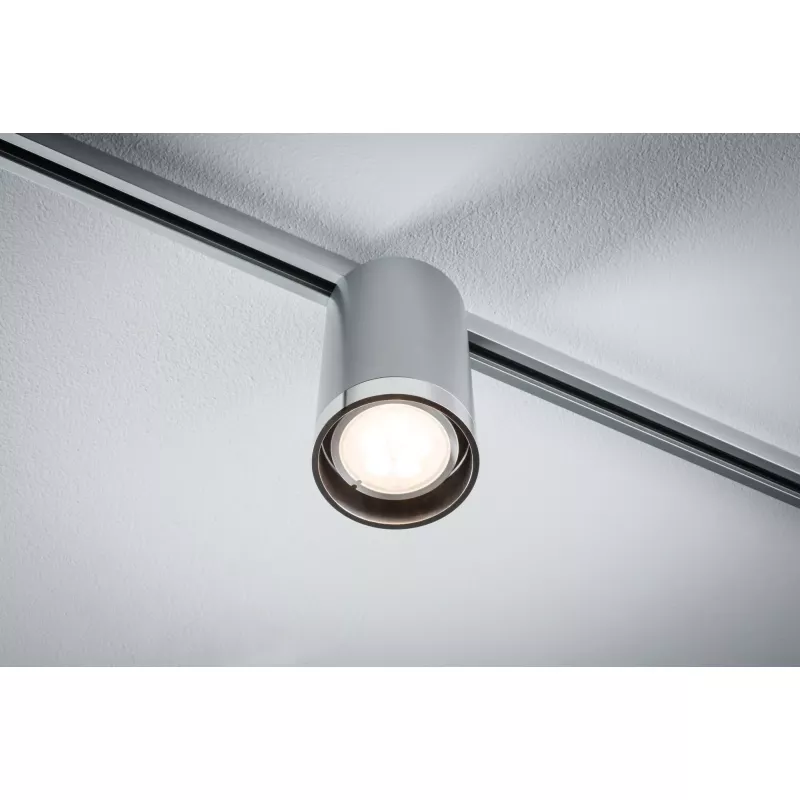 ,URail Spot en riel Tubo Foco individual GU10 máx. 10W regulable 230V Cromo mate,,,