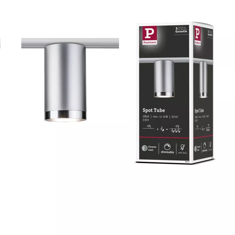 ,URail Spot sur rail Tube Spot individuel GU10 max. 10W gradable 230V Chrome mat,,,