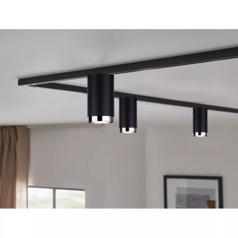 ,URail Spot sur rail Tube Spot individuel GU10 max. 10W gradable 230V Noir mat,,,