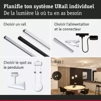 URail Suspension 3-Step-Dim Alejandro 800lm 10W 3000K gradable 230V Blanc signal - système d'accrochage et décoration - détail 6