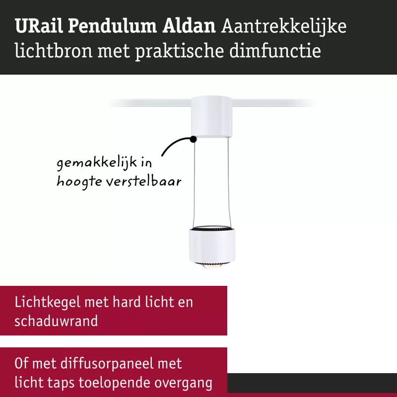 ,URail Suspension Aldan 750lm 8,,5W 3000K gradable 230V Blanc signal, PAULMANN 17 - Cimaise Tableau 