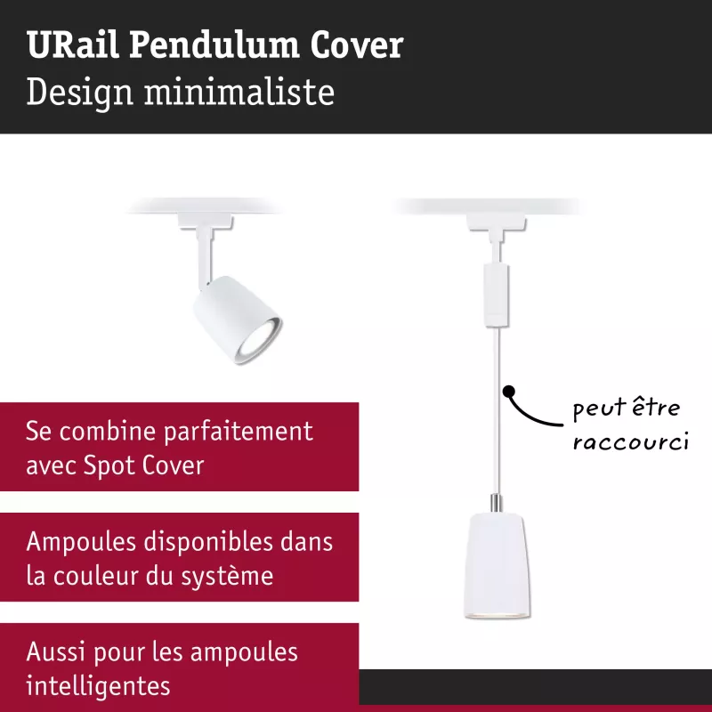 URail-Aufhängungsabdeckung GU10 max. 10 W dimmbar 230 V Signal weiß