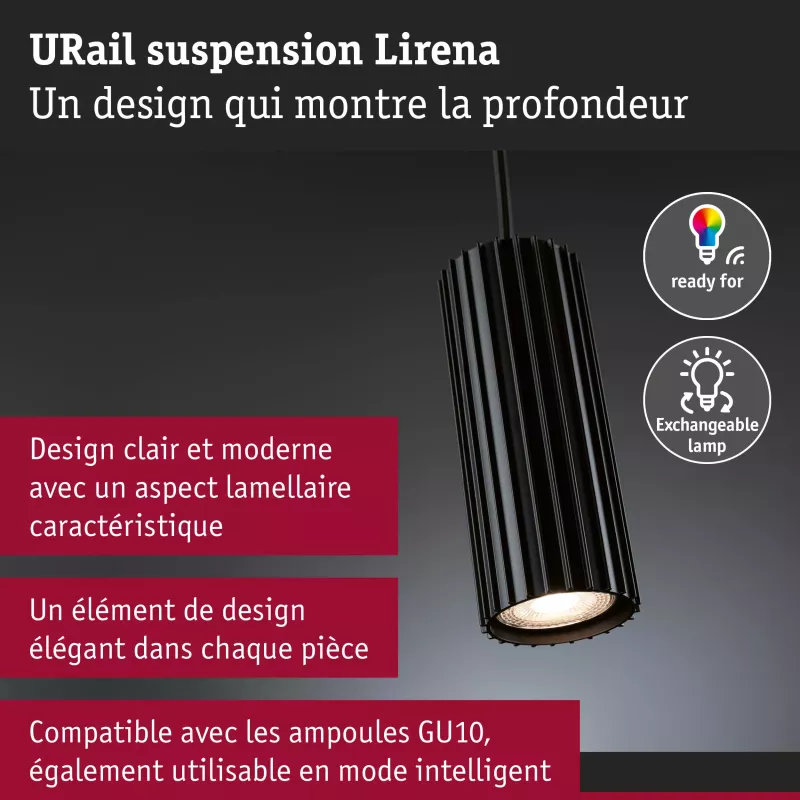 Suspensión URail Lirena GU10 máx. 10W 230V
