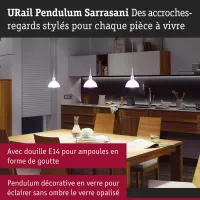 URail Suspension Sarrasani E14 max. 20W gradable 230V Blanc signal - système d'accrochage et décoration - détail 4