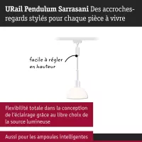 URail Pendelleuchte Sarrasani E14 max. 20W dimmbar 230V Signal weiß - système d'accrochage et décoration - détail 5