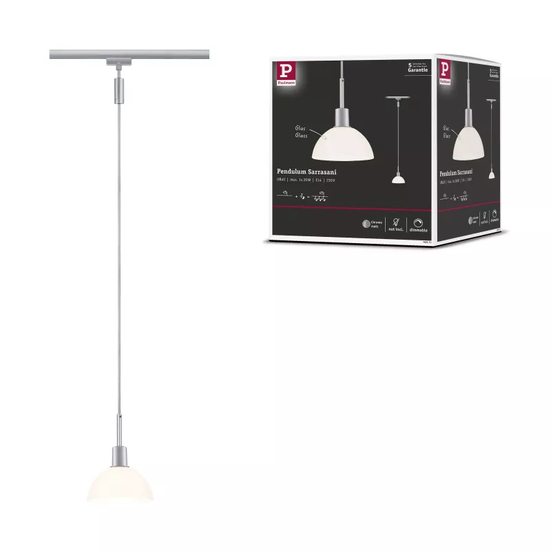 ,URail Pendelleuchte Sarrasani E14 max. 20W dimmbar 230V Chrom matt,,,