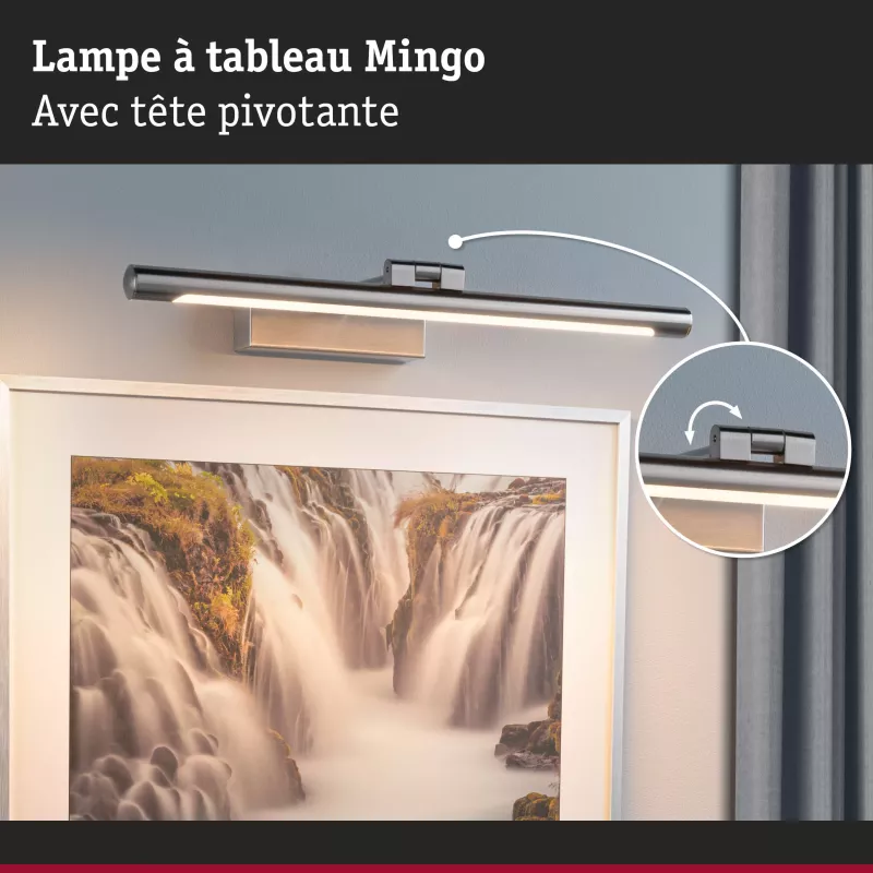 Lámpara LED para cuadros Mingo 3000K 510lm 230V 9.5W Aluminio cepillado