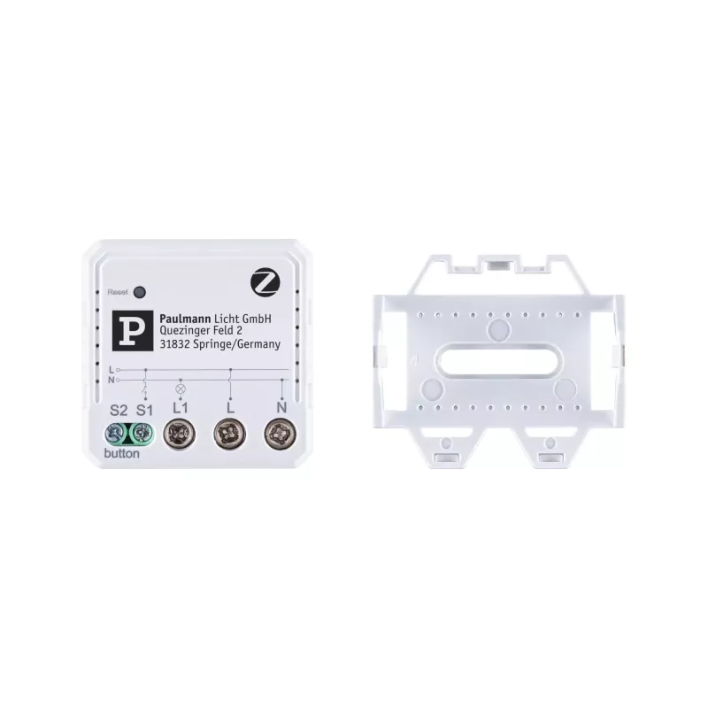 Actuador empotrable de encendido/apagado Zigbee 3.0 para hogar inteligente, color blanco.