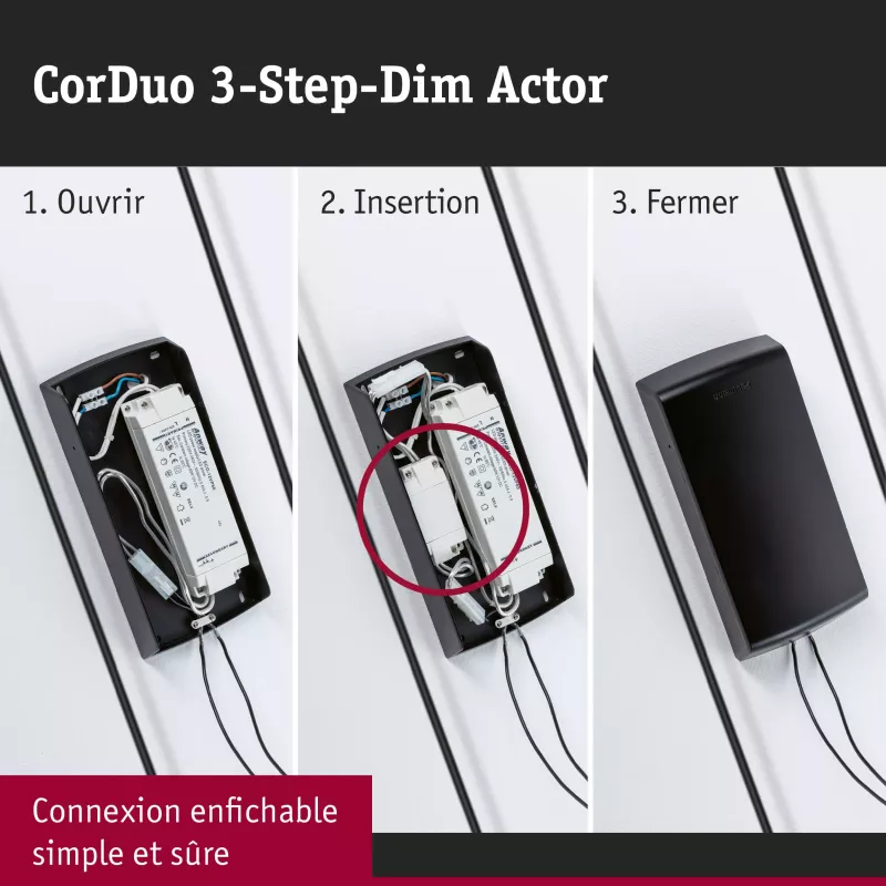 CorDuo 3-Stufen-Dimmerkabelsystem, 3-stufiger Dimmer, Weiß