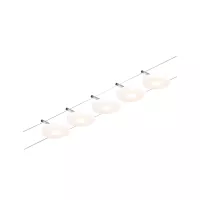 Kit base de sistema de cable LED CorDuo DiscLED 5x200lm 5x4.5W 3000K 230/12V Cromo mate, Cromo - système d'accrochage et décoration - détail 1