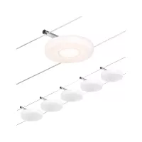 CorDuo DiscLED LED Cable System Base Kit 5x200lm 5x4.5W 3000K 230/12V Matte Chrome, Chrome - système d'accrochage et décoration - détail 6