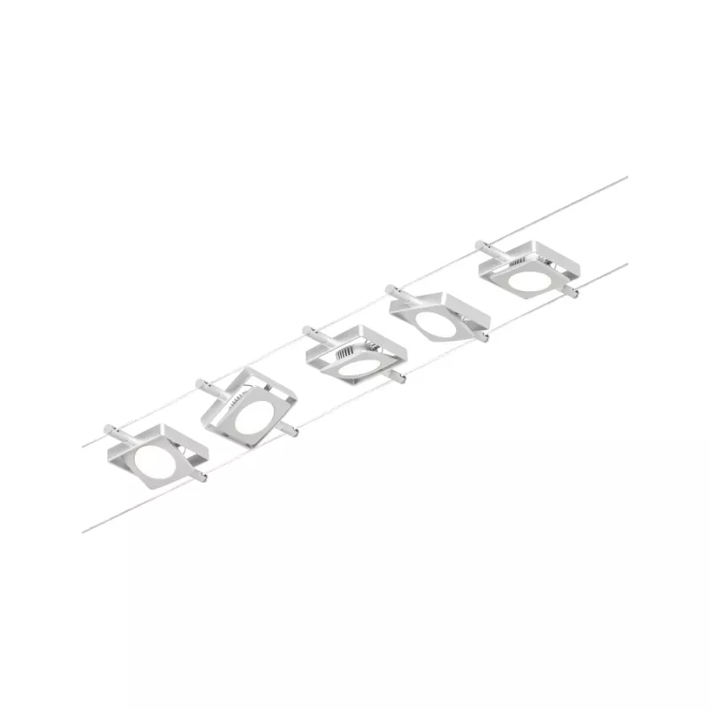 CorDuo Système sur câbles LED MacLED Kit de base 5x250lm 5x4,5W 3000K 230/12V - système d'accrochage et décoration