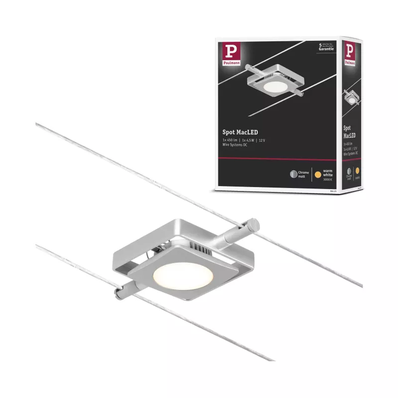 CorDuo Système sur câbles LED MacLED Spot individuel 250lm 4,5W 3000K 12V