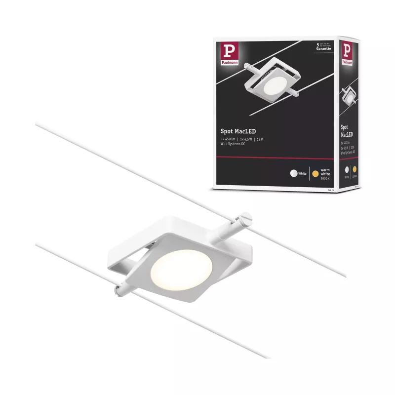 CorDuo Système sur câbles LED MacLED Spot individuel 250lm 4,5W 3000K 12V