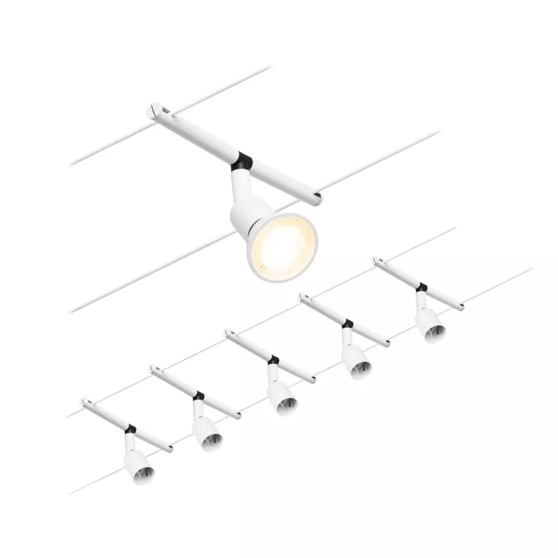 Kit básico del sistema de cable CorDuo Salt GU5.3 máx. 5x10W 230/12V
