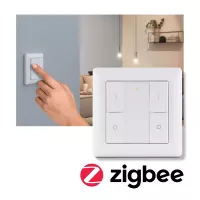 Interrupteur mural Smart Home Zigbee 3.0 On/Off/Dimm Blanc - système d'accrochage et décoration - détail 3