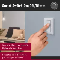 Smart Home Zigbee 3.0 On/Off/Dimm Wall Switch White - système d'accrochage et décoration - détail 4