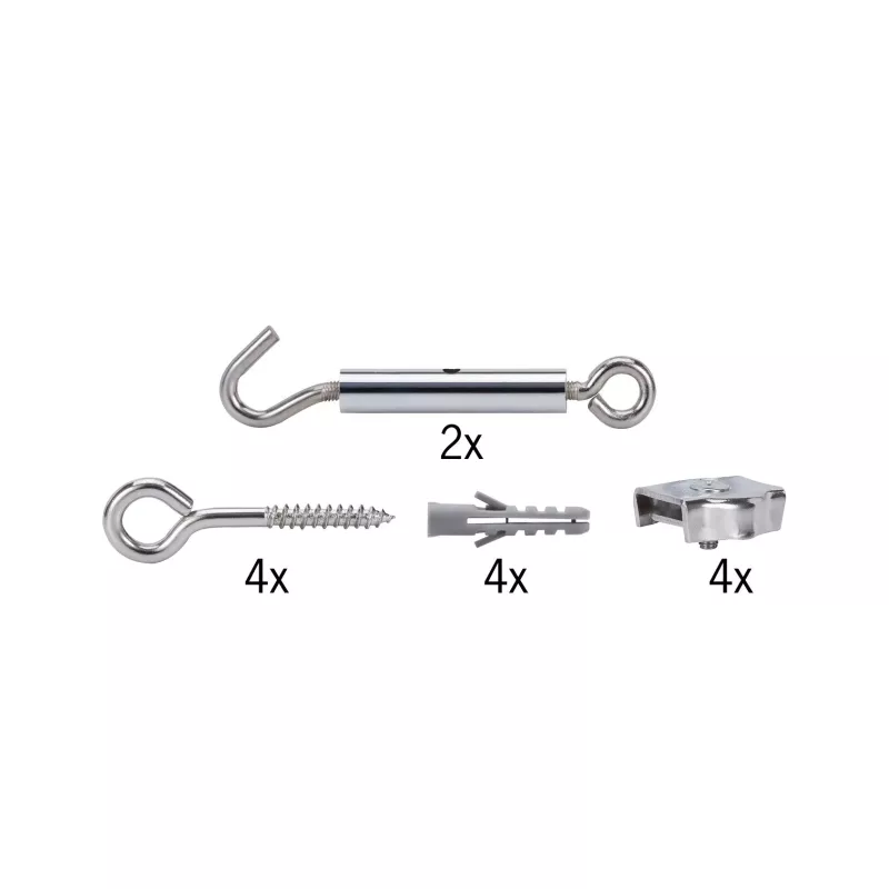 Kit de montaje para sistema de cables cromados - système d'accrochage et décoration
