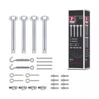 Kit de montage de système câbles Support + renvoi d'angle Kit de 4 Chrome - système d'accrochage et décoration - détail 3