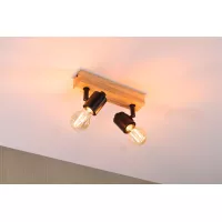 LED Strahler Arvid E27, max. 230 V, 2 x 20 W, dimmbar, Schwarz - système d'accrochage et décoration - détail 4