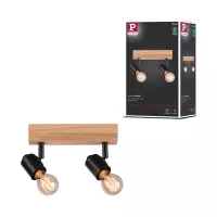 LED Spotlight Arvid E27 230V max. 2x20W gradable Noir - système d'accrochage et décoration - détail 6