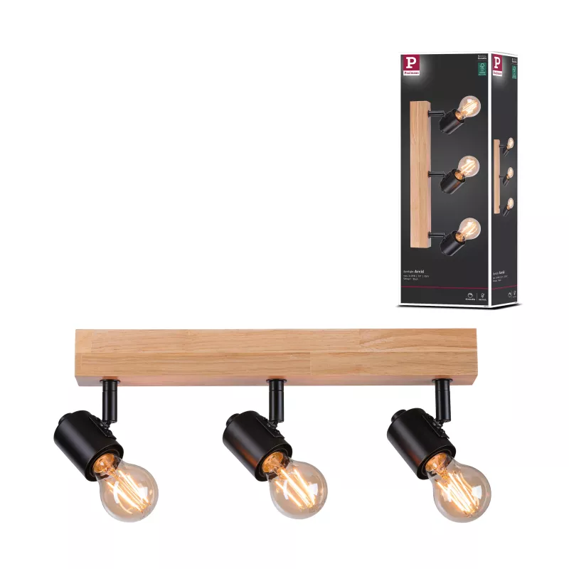 Foco LED Arvid E27 230V máx. 3x20W regulable Negro