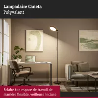Lámpara de pie LED blanca regulable Caneta, 1750 mm, 1300 lm, 20 W, color negro. - système d'accrochage et décoration - détail 6