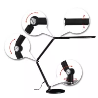 Lámpara de escritorio LED con regulador de intensidad de 3 niveles, interruptor FlexBar blanco, 700 lm. - système d'accrochage et décoration - détail 21