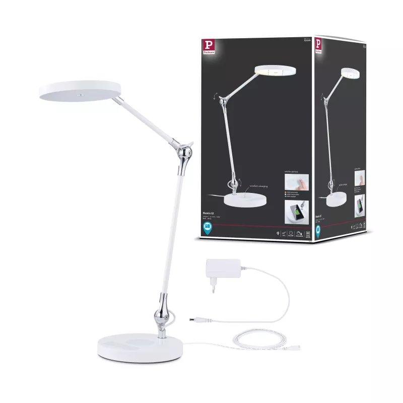 Numis QI White Switch LED Schreibtischlampe 1000lm