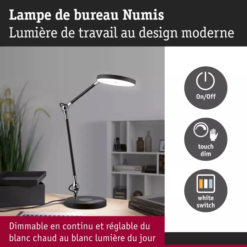 Lampe de bureau LED Numis White Switch 1000lm