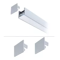 Linion Zubehör Endkappen-Set, 2er-Pack, mattes Chrom-Kunststoffmaterial - système d'accrochage et décoration - détail 2