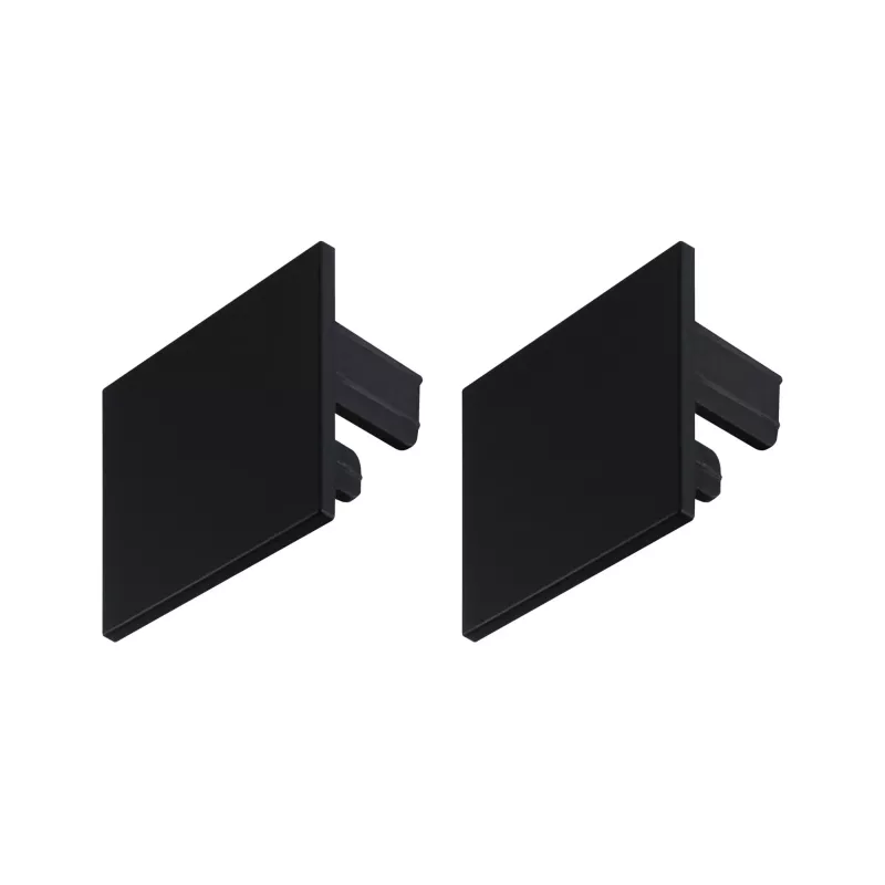 Kit de 2 tapas de extremo para accesorios Linion, material plástico negro mate. - système d'accrochage et décoration