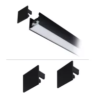 Linion Accessories End Caps Kit of 2 Matte Black Plastic Material - système d'accrochage et décoration - détail 2