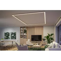Canal de luz Linion 90° 24V 3.5W 3000K Cromo mate - système d'accrochage et décoration - détail 10