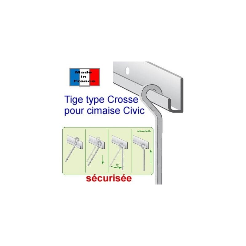 Tige 4 x 4 mm type cross - fixation cimaise pour tableau civic industrie Civic Industrie 2 - Cimaise Tableau 