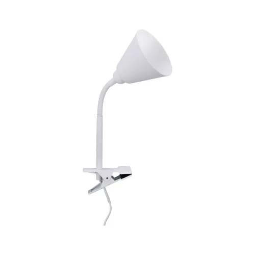Pinza de contacto Vitis, interruptor de cable con brazo flexible, color blanco, 230 V, casquillo E14