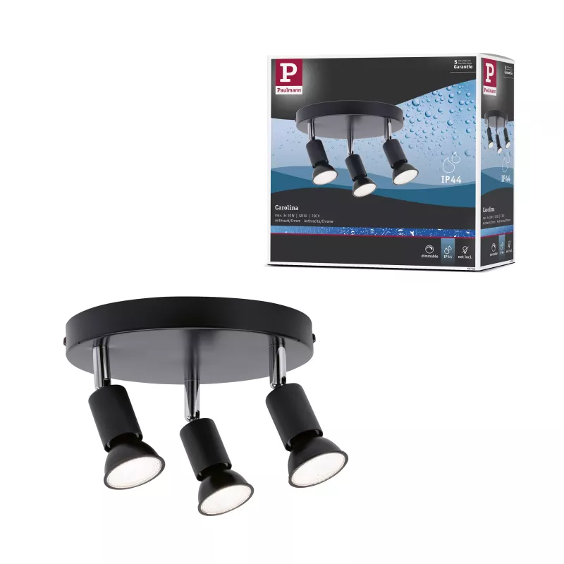 Spotlight Carolina IP44 GU10 230V max. 3x10W gradable