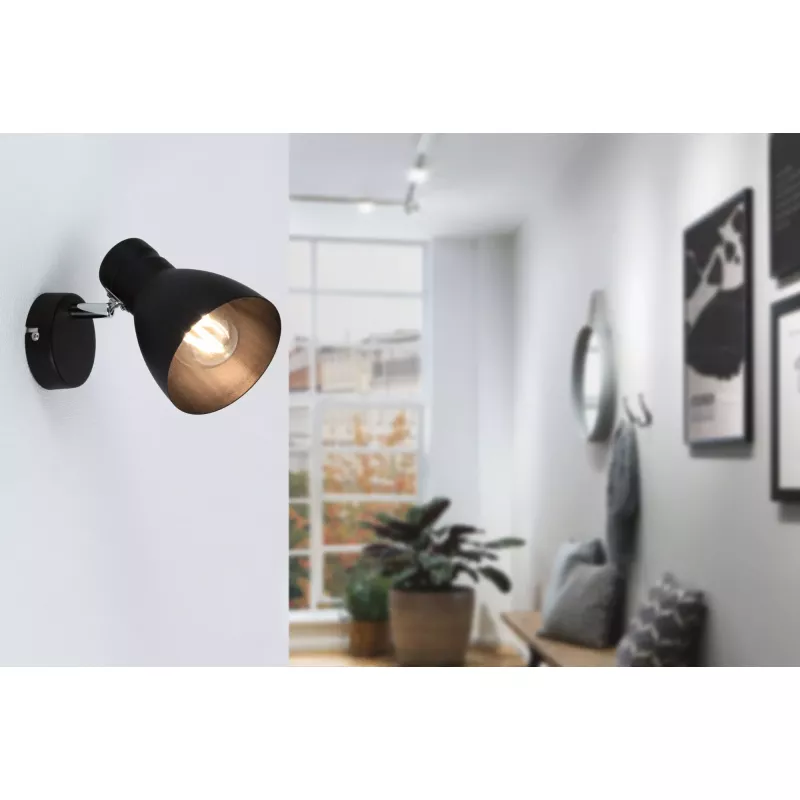Foco Davy E27 230V máx. 20W regulable Negro
