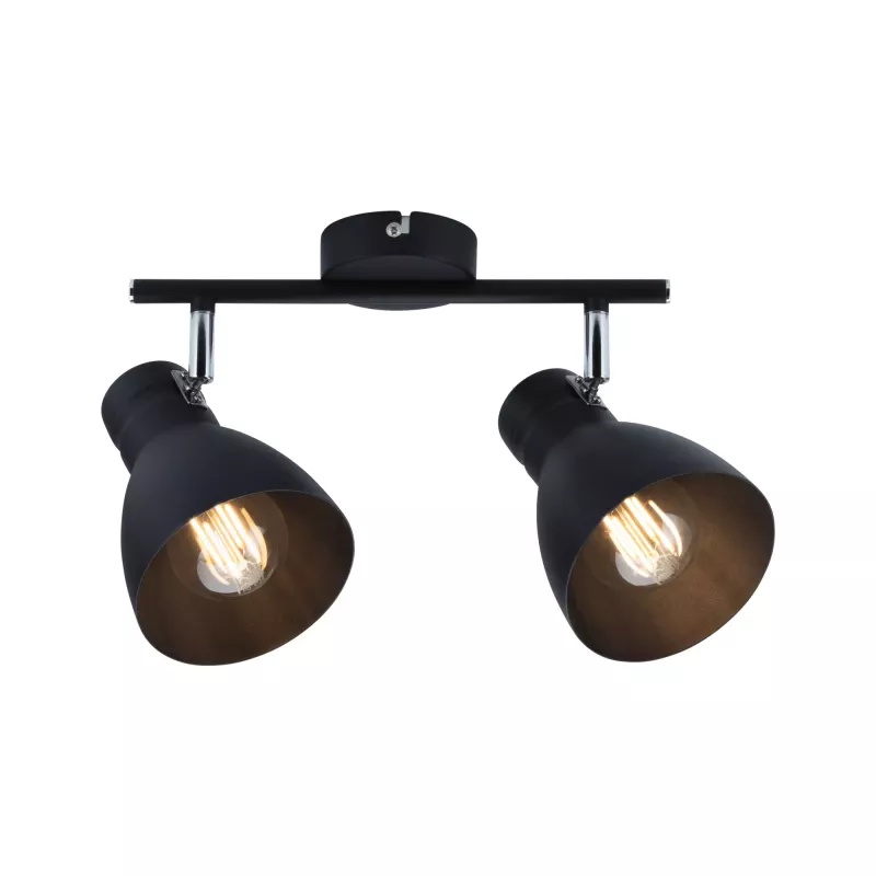 Foco Davy E27 230V máx. 2x20W regulable Negro