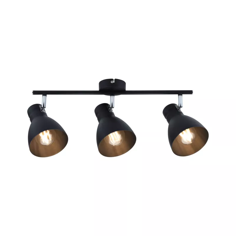 Spotlight Davy E27 230V max. 3x20W gradable Noir
