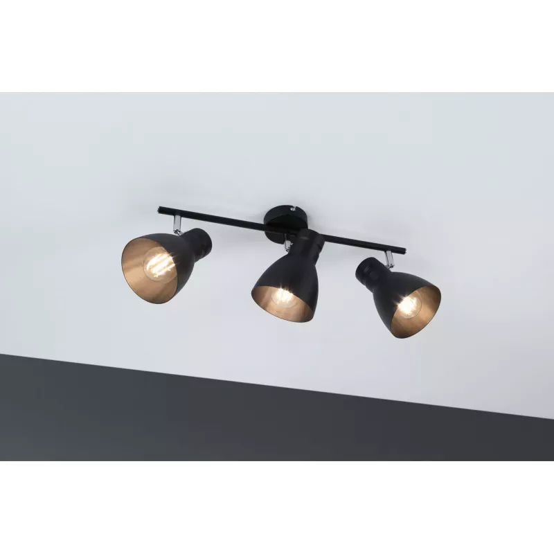 Foco Davy E27 230V máx. 3x20W regulable Negro