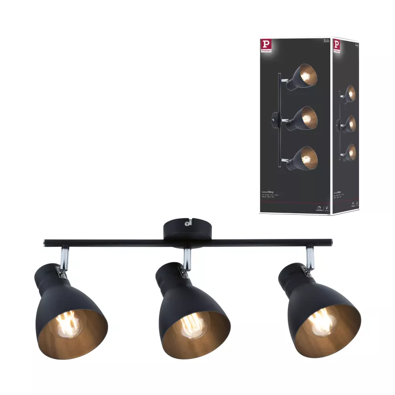 Davy Strahler E27 230V max. 3x20W dimmbar Schwarz