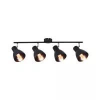 Spotlight Davy E27 230V max. 4x20W gradable Noir - système d'accrochage et décoration - détail 3