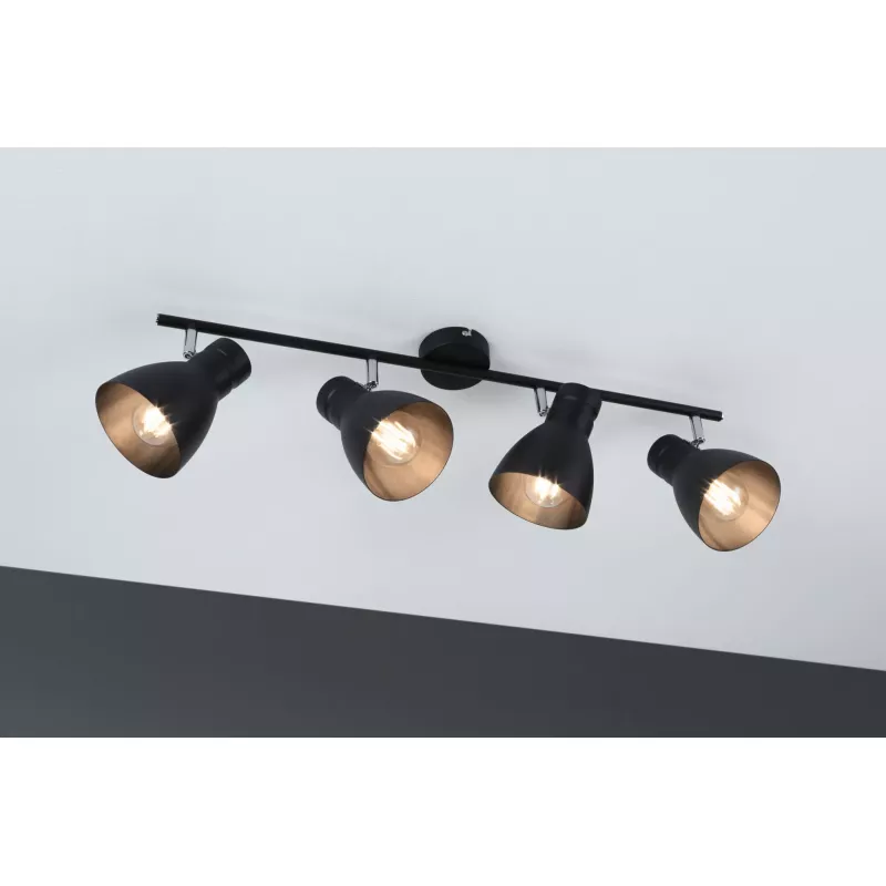 Foco Davy E27 230V máx. 4x20W regulable Negro