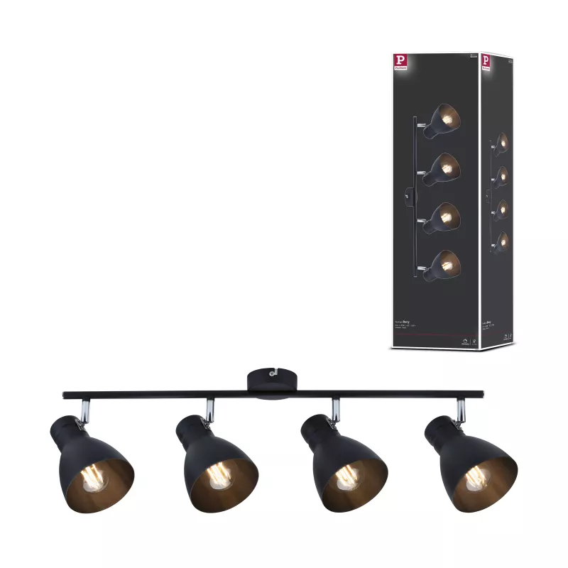 Spotlight Davy E27 230V max. 4x20W gradable Noir